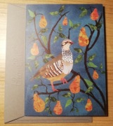 Kartka świąteczna kuropatwa na gruszy. Partridge in a pear tree.