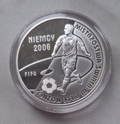 3 srebrne monety 10 zł - M. Ś. w piłce nożnej 2002 i 2006r.