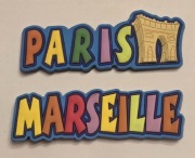 Magnes na lodówkę gumowy Paris Marseille Marsylia Francja 2szt. (2K)