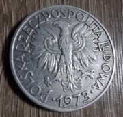 5 złotych Rybak 1973 obiegowa stan bardzo dobry