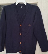Sweter rozpinany z łatami na łokciach rozm.152