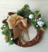 WIANEK ZIMOWY NA DRZWI ZŁOTE DODATKI  WIKLINA 