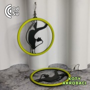 Kolczyki KOTY AKROBACI 53 - czarno-jasnozielone