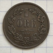 01466 Szwecja 1 ore 1864 ładna 