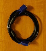 Kabel VGA – VGA 2 m, solidny, ferrytowe rdzenie, bardzo dobry stan