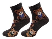 Skarpety Skarpetki Damskie Kolorowe Misie Bawełniane Wysokie Wzory