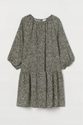 H&M sukienka kwiatki babydoll oversize bufiaste rękawy bufki falbanka luźna
