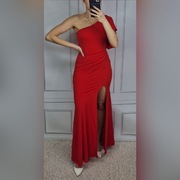 Czerwona sukienka maxi długa syrenka S 36