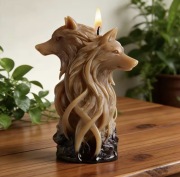 Podwójny WILK forma silikonowa 10.5*8.3 do Świec Wosku Gipsu Żywic Odlewów 