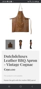 Fartuch kuchenny skórzany grill DUTCHDELUXES apron bbq vintage cognac