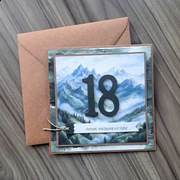 Kartka personalizowana na 18, 20, 30, 40 urodziny, góry