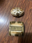 Szkatulki  na bizuterie itp z kosci i mosiadzu 