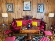 Komplet mebli pałacowych Biedermeier ok. 1840 r. lwie łapy klapiak 