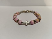 Różaniec na rękę z koralików krzyżyk 