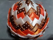 Bombka Hand Made Karczoch Brąz Beż Pomarańcz 8,5cm