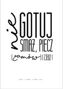 Obraz z napisami do kuchni, plakat w ramie A4