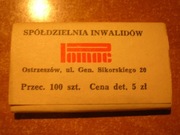 bibułka papierosowa przec. 100 szt. Spółdz Inwalidów POMOC Ostrzeszów PRL