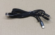 Kabel USB 3w1 USB-C microUSB Lightning Ładowarka USB 120 cm 1,2m