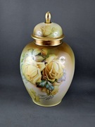 Waza z przykrywką urna Thomas Rosenthal róże pocz. XX W. Secesja