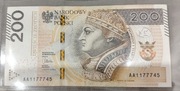 Banknot 200zł serii AA