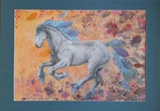 Malarstwo / Plakat / obraz - koń w technice akrylu na papierze A1