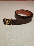 Pasek LV brązowy złota  klamra 120cm