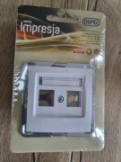 Obudowa gniazda podwójnego Keystone, prosta Biały - GPK-2Y/p/00 Impresja