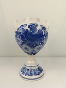 Wazon ceramiczny niebieski amfora fajans ZF KOŁO ręcznie malowany (19,5cm)