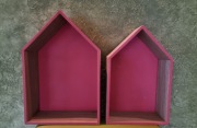 Półki- Drewniane dwa  domki - wiszące lub do postawienia