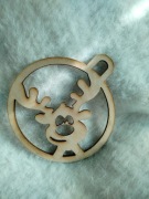 Bombka drewniana zawieszka boże narodzenie  renifer