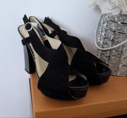 Czółenka Giulio Santoro 40 skóra naturalna czarne obcas