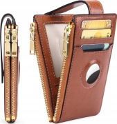 Elegancki skórzany damski portfel AirTag z Blokadą RFID, Cardholder