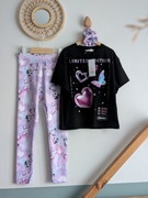 Komplet 122/128 George legginsy t-shirt gumka do włosów 
