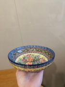 Miska ufo Bolesławiec Piwonie 17 cm