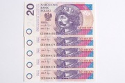 Banknot 20 złotych zł 2025 seria CE stan UNC