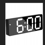 Zegar cyfrowy elektroniczny budzik termometr z czujnikiem dźwięku i światła