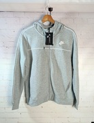 Nike Bluza Damska Szara Melanż Z Kapturem Rozpinana Logo Standard Fit