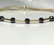 Bransoletka Czarny diament 0,75 ct Moissanit 5 szt Złoto 750 diamentowane