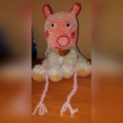 Czapka świnka peppa szydełko 