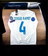 (L) SERGIO RAMOS 4 REAL MADRYT 17/18 FINAŁ LIGA MISTRZÓW LONG SLEEVE BIAŁA