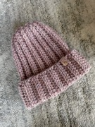 Różowa czapka 100% wełna mix z Alpaka handmade