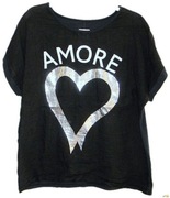 AMORE bluzka czarna lniana oversize rL/XL(40/42)nowa WYPRZEDAŻ