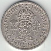 Wielka Brytania 2 szylingi two shillings (floren) 1948 28,4 mm - nr 3