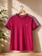 T-shirt Adidas w bordowym kolorze