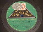 Płyta szelakowa TRI-ERGON Rheinischer Sang nr. kat. TE1075