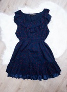 sukienka, rozm. M, vintage, retro, falbanka, mini, biedronki