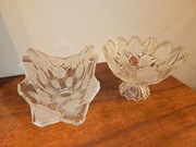 Zestaw 2 szt. salaterek na owoce, słodycze -szkło Bohemia Czechosłowacja.