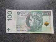 Banknot kolekcjonerski 100 zł złotych radar seria FA