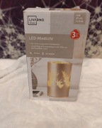 Livarno home – Szklany lampion LED z reniferami - timer 6 h - ciepła biel