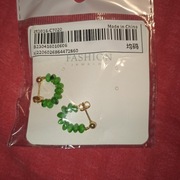 Kolczyki sztyfty pozłacane zielone nowe 